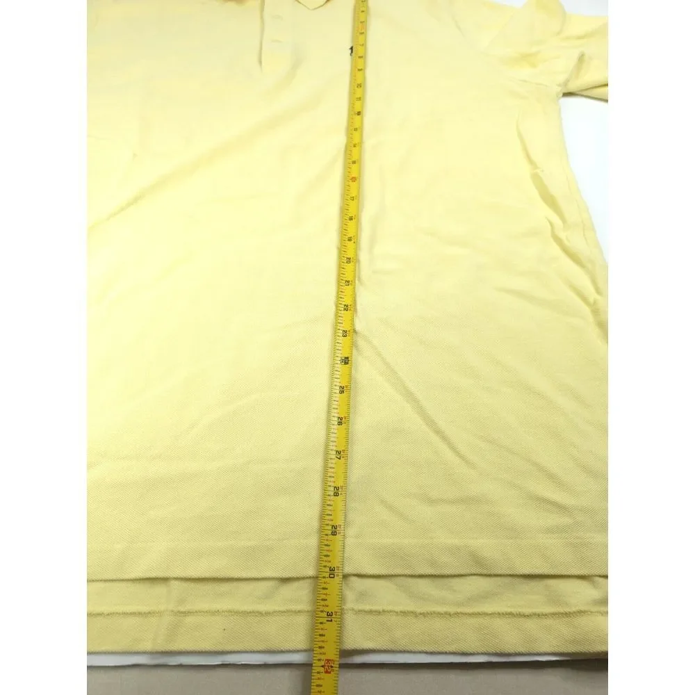 Vtg Polo Golf Shirt Mens 2XL‎ Yellow Blue Pony Short Sleeve Golf